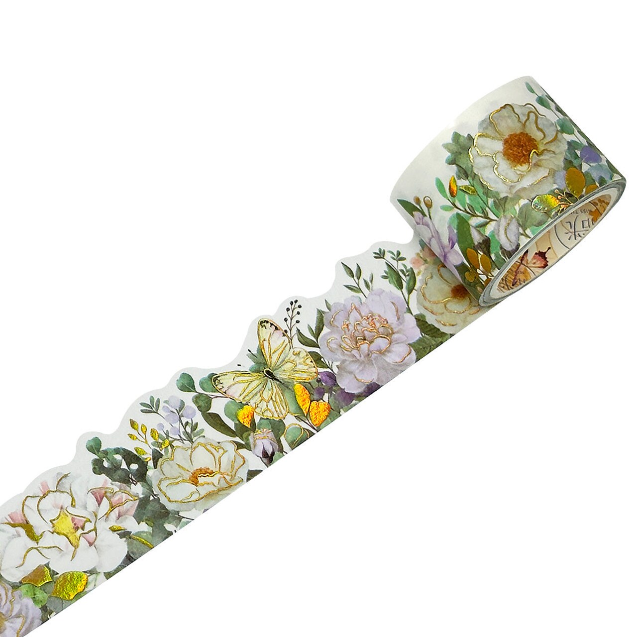 Wrapables Landscape Floral Metallic Gold Foil Washi Tape, 30mm x 3M